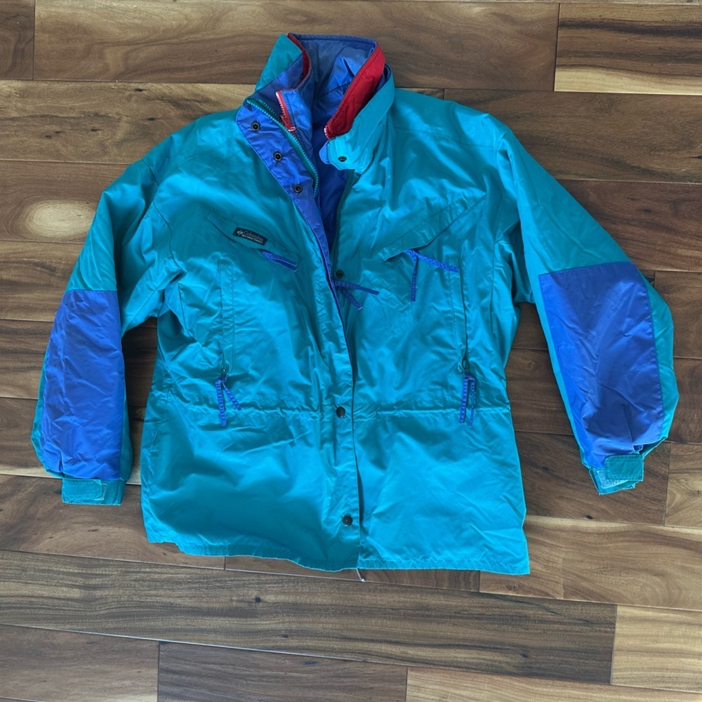 Vintage Columbia Teal and Purple Layered Ski Jacket size Large